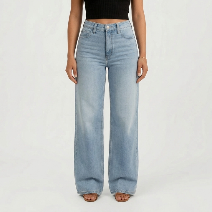 High-Waisted Straight Leg Jeans for Women