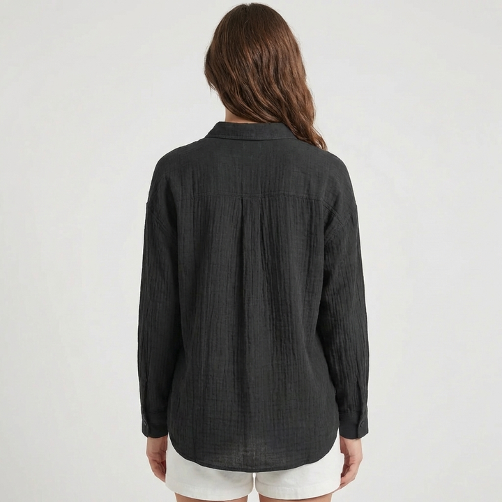 Relaxed Fit Button-Down Blouse