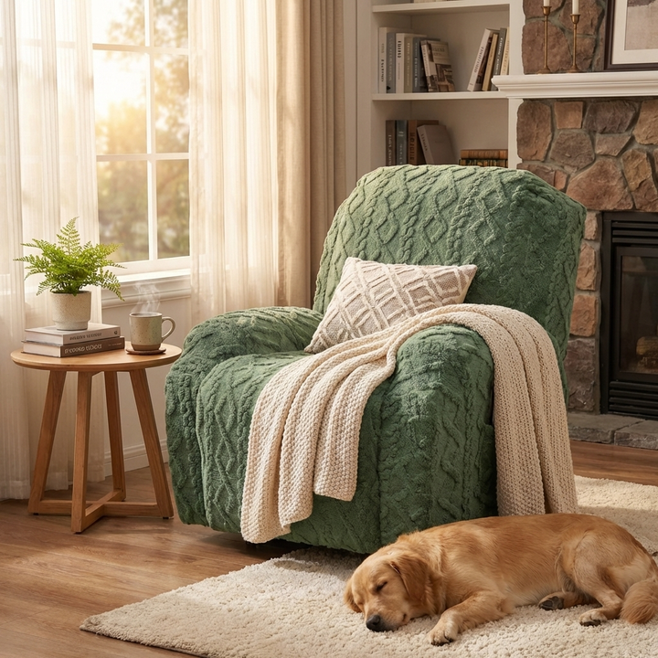 Soft, Non-Slip Winter Plush Recliner Sofa Cover