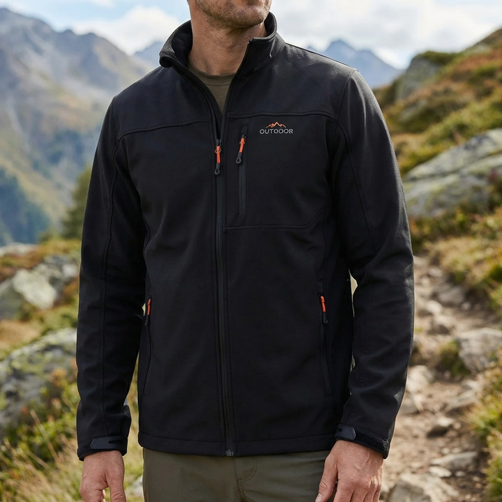 Hooded Softshell Zip-Up Jacket for Men