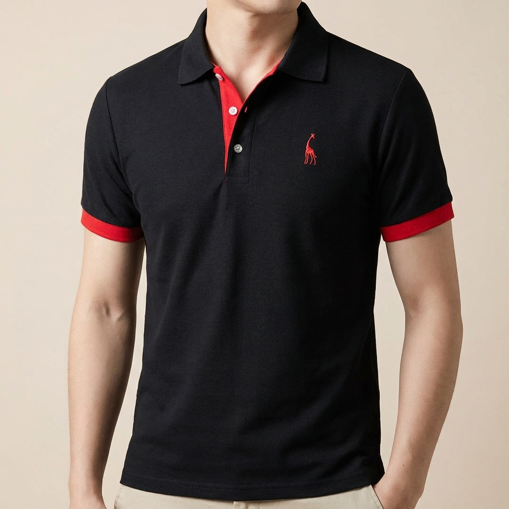 Cotton Stand Collar Polo Shirt for Men