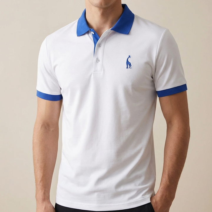 Cotton Stand Collar Polo Shirt for Men
