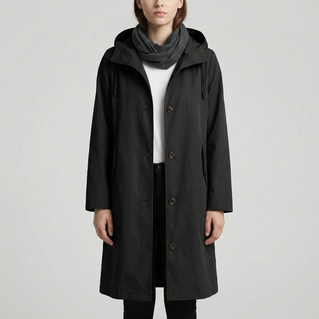 Oversized Hooded Women's Raincoat