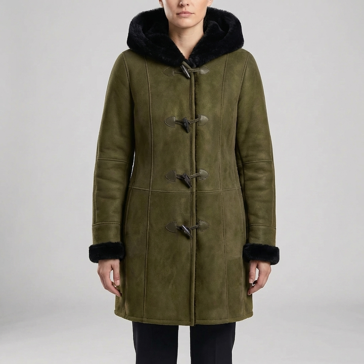 Colvara - Hooded Toggle-Closure Mid-Length Coat