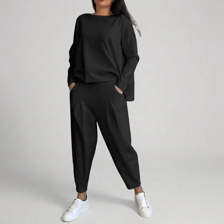 Coordinated Long-Sleeve Top And Pants Set
