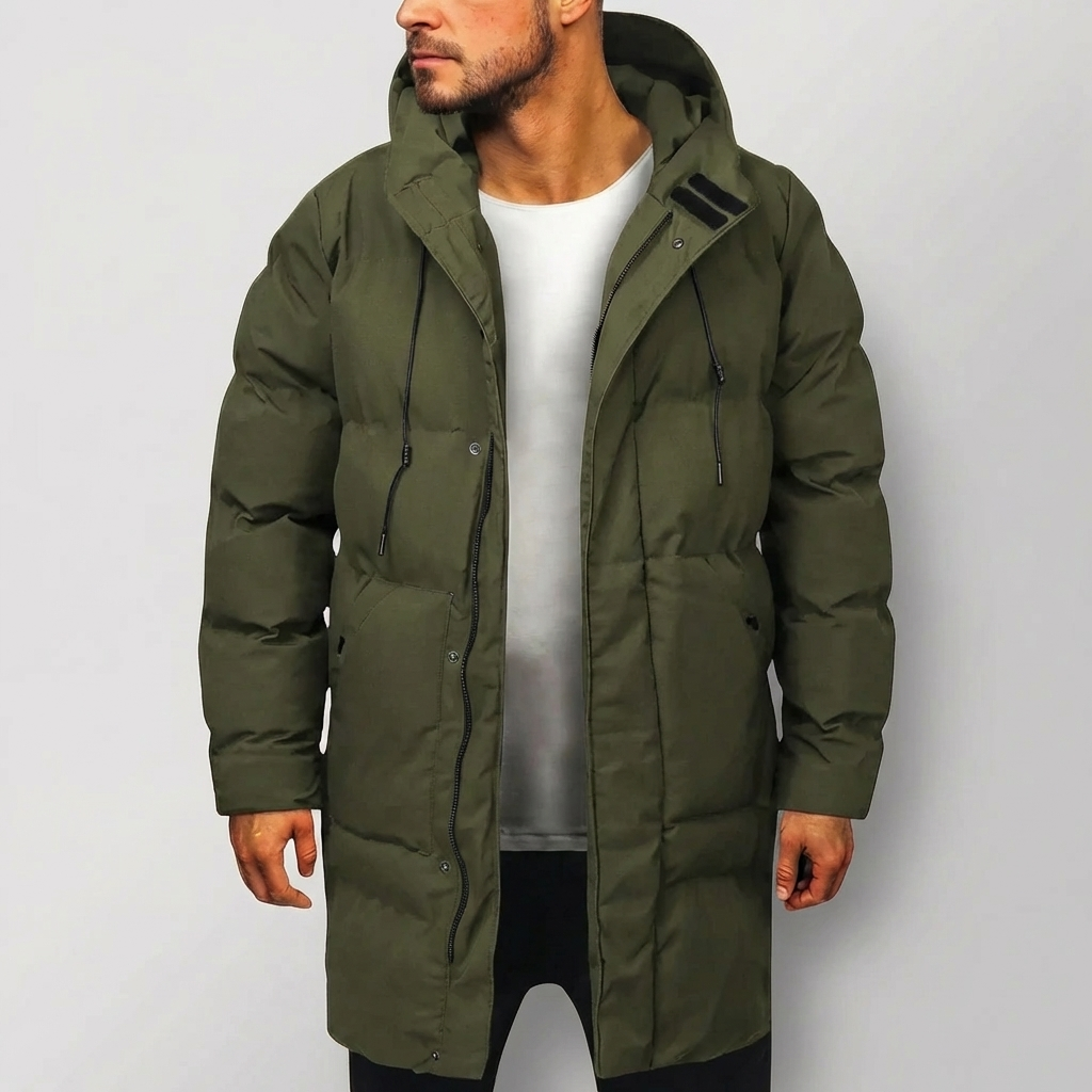 Extended Hip-Length Hooded Parka