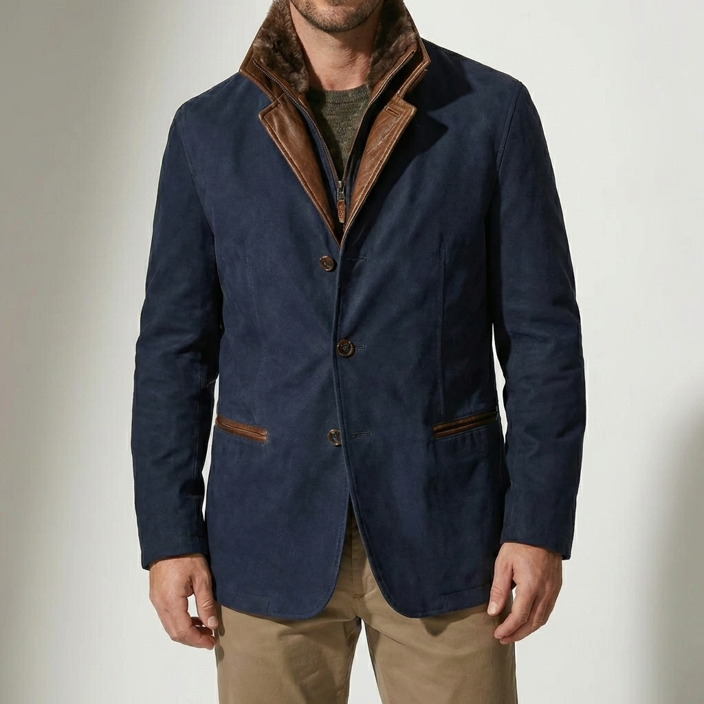 Heritage-Inspired Men's Button-Front Jacket