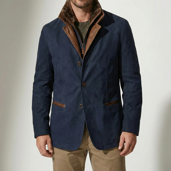 Heritage-Inspired Men's Button-Front Jacket