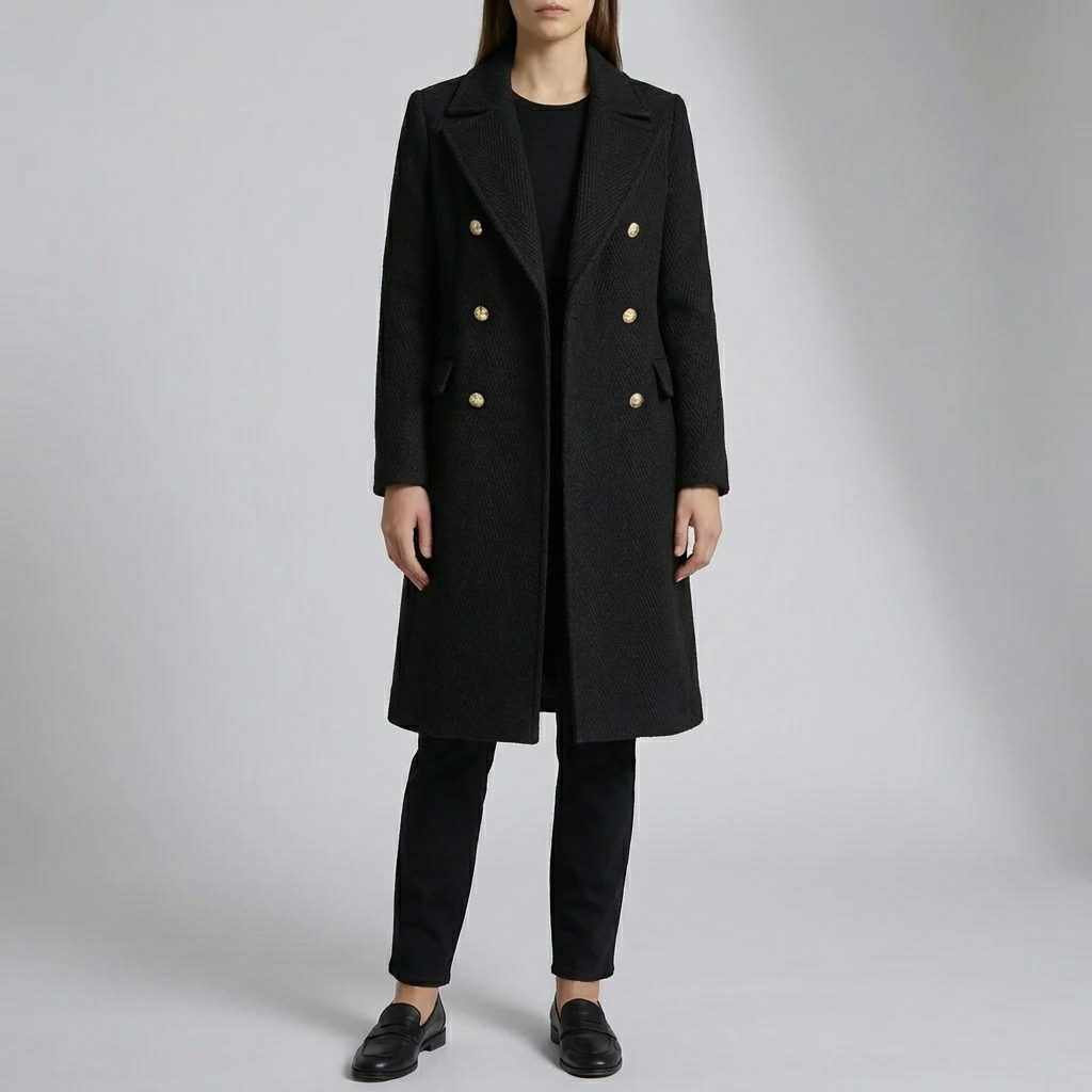 Double-Breasted Midi-Length Coat