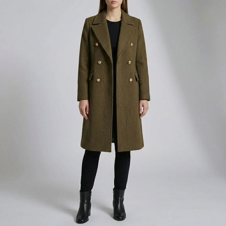 Double-Breasted Midi-Length Coat