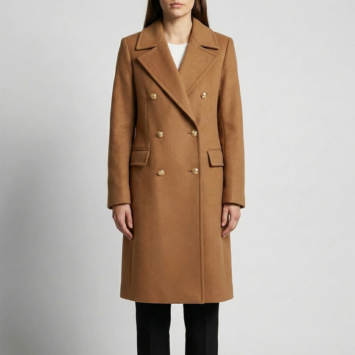 Double-Breasted Mid-Length Women's Coat