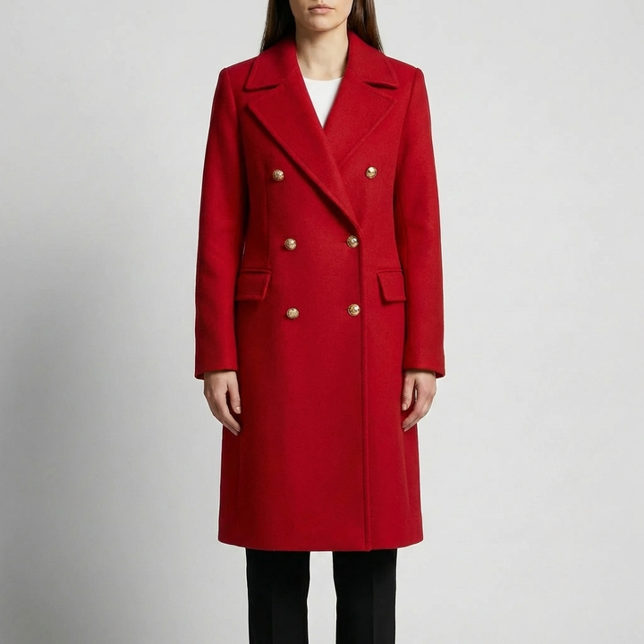 Double-Breasted Mid-Length Women's Coat