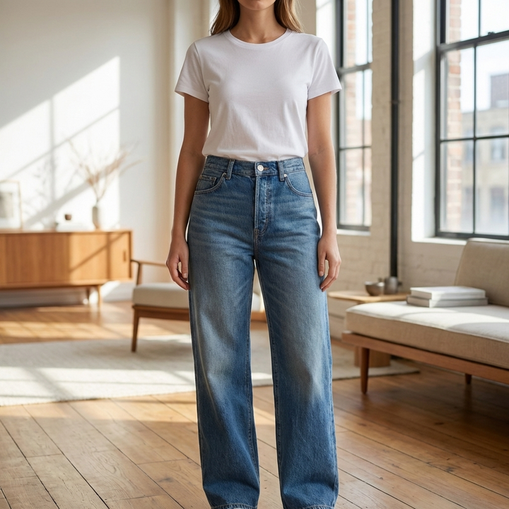 High-Waist Wide-Leg Women's Jeans