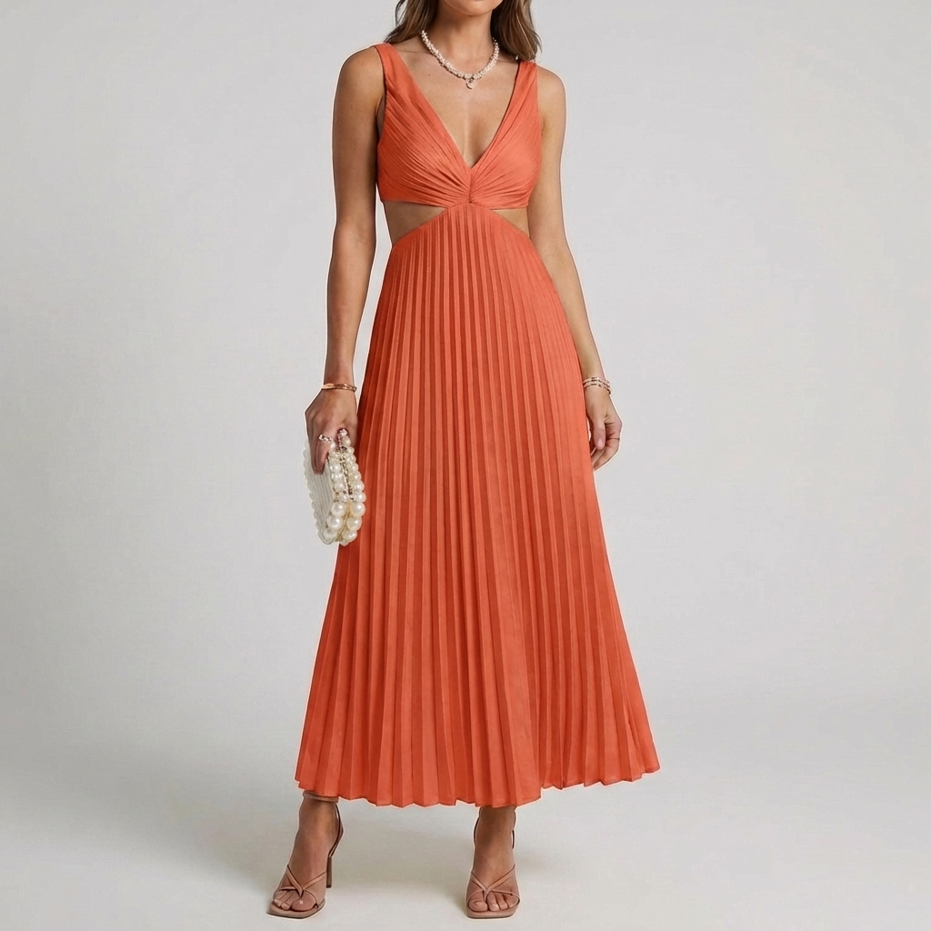 Sleeveless Dress with Open Back Graceful Sophistication for Women