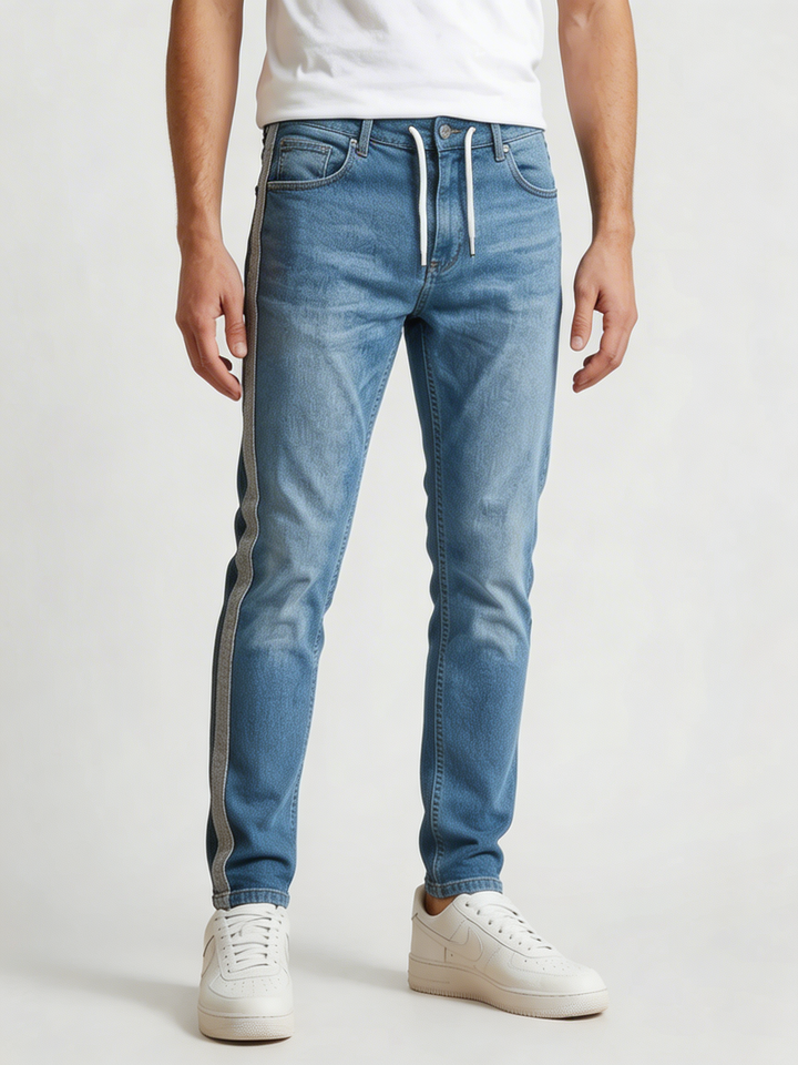 Slim-Fit Tapered Stretch Jeans