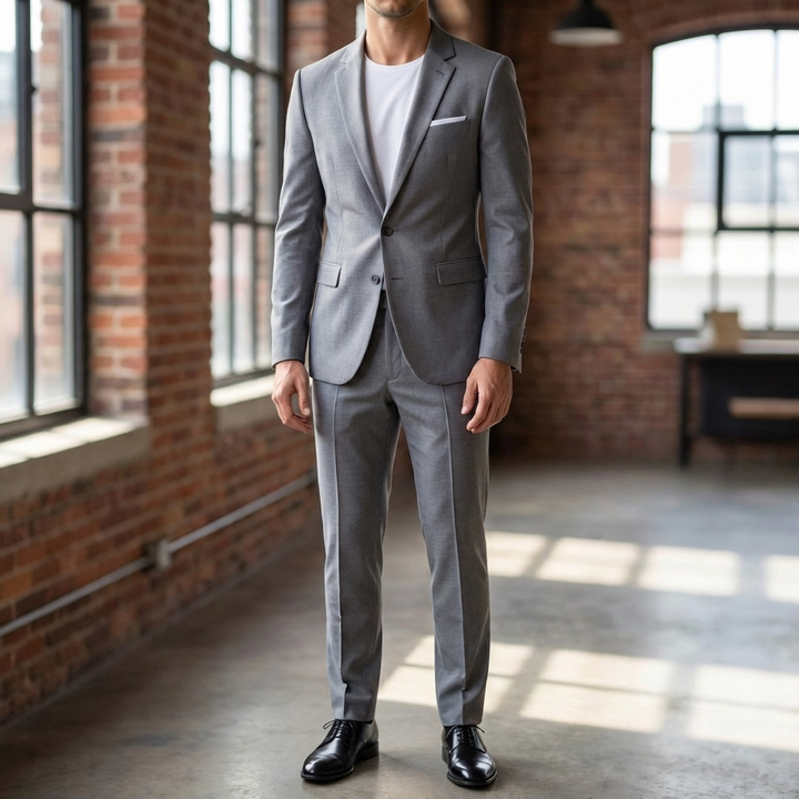 Elegant Men's Suit with Blazer and Trousers