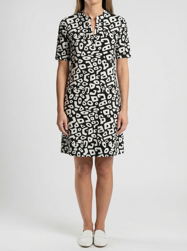Abstract Print A-Line Mini Dress