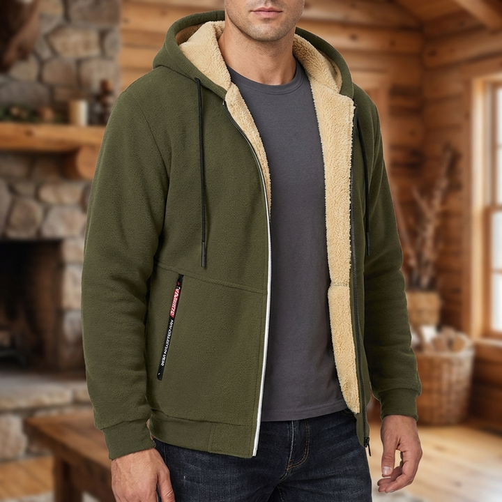 Fleece Pullover with Fur Lining for Men