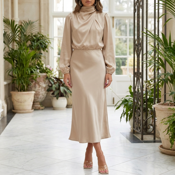 Elegant Satin Evening Dress for Women