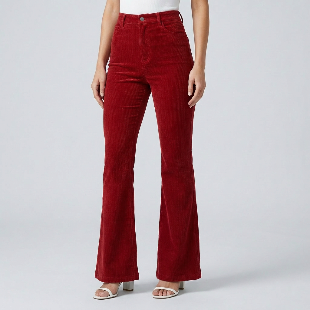 Trendy Corduroy Flare Pants for Women