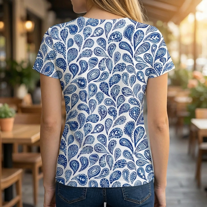 Round Neck-Casual Printed T-shirt for Women