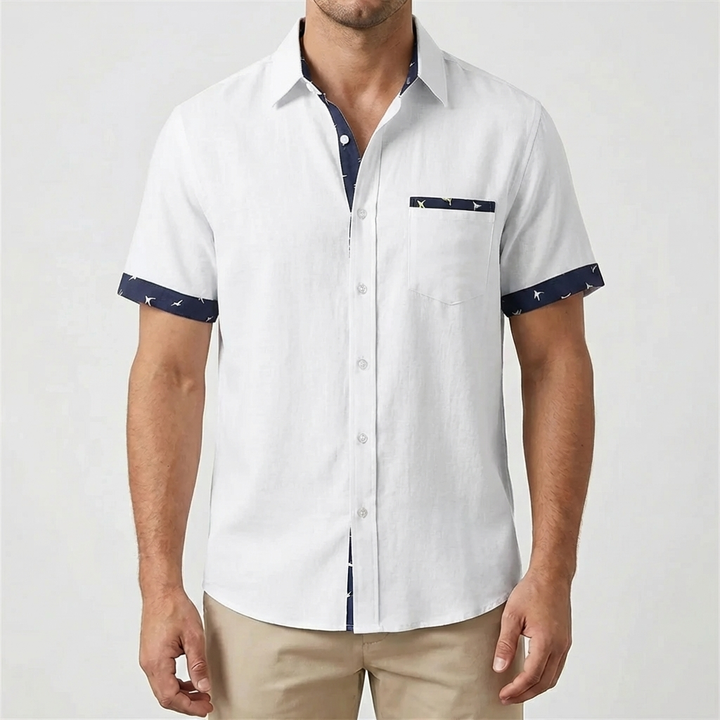 Casual Short Sleeve Button-Down Shirt for Men