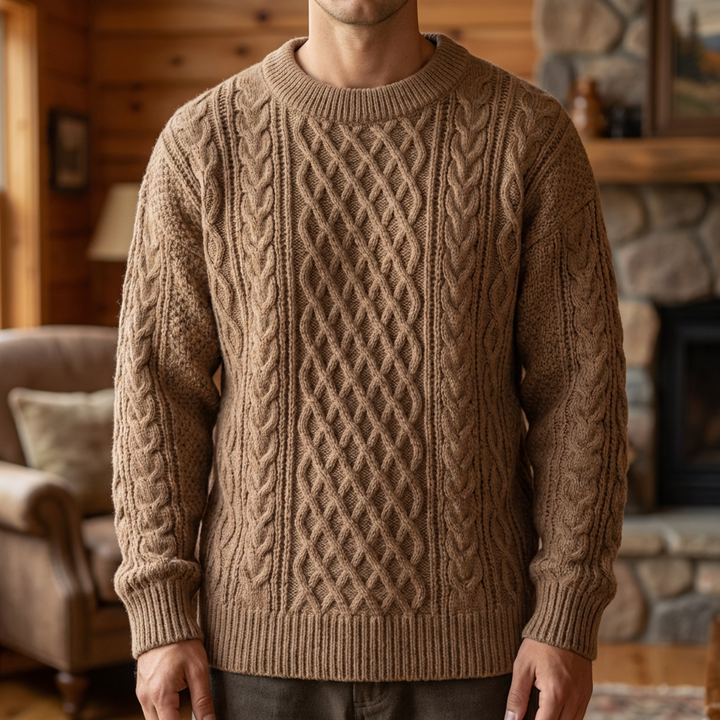 Solid Color Knitted Winter Sweater for Men