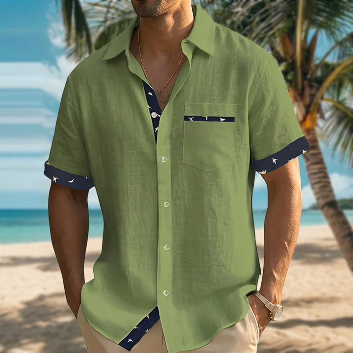 Casual Short Sleeve Button-Down Shirt for Men