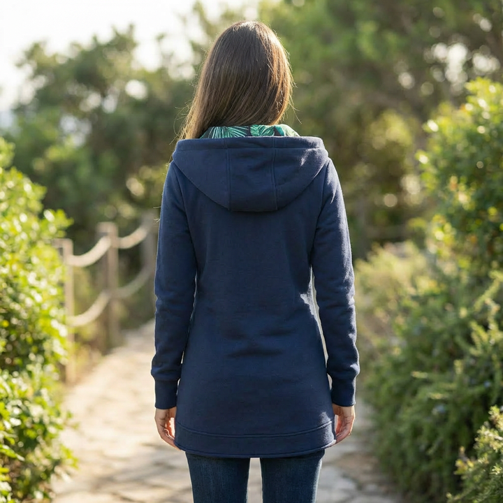 Stylish Zip-Up Jacket with Hood for Women