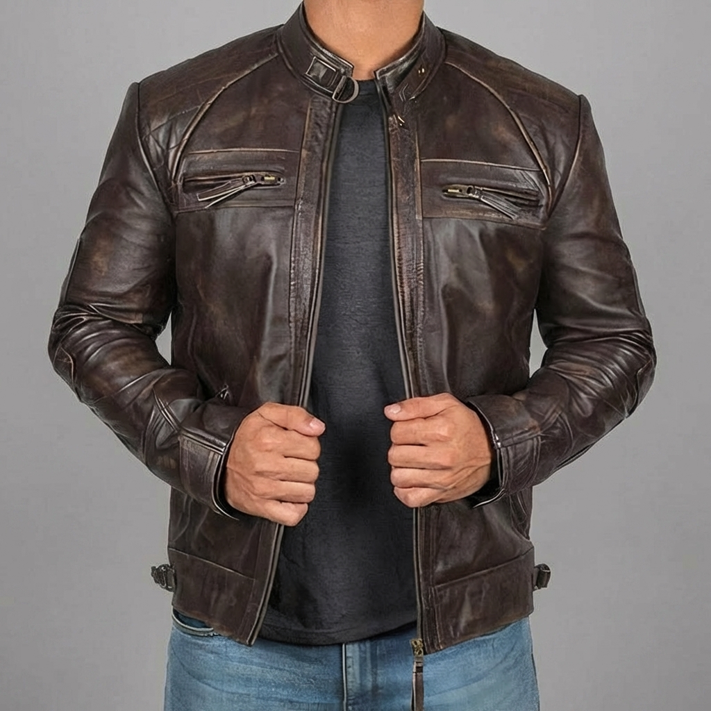 Rugged Motorcycle Jacket for Men