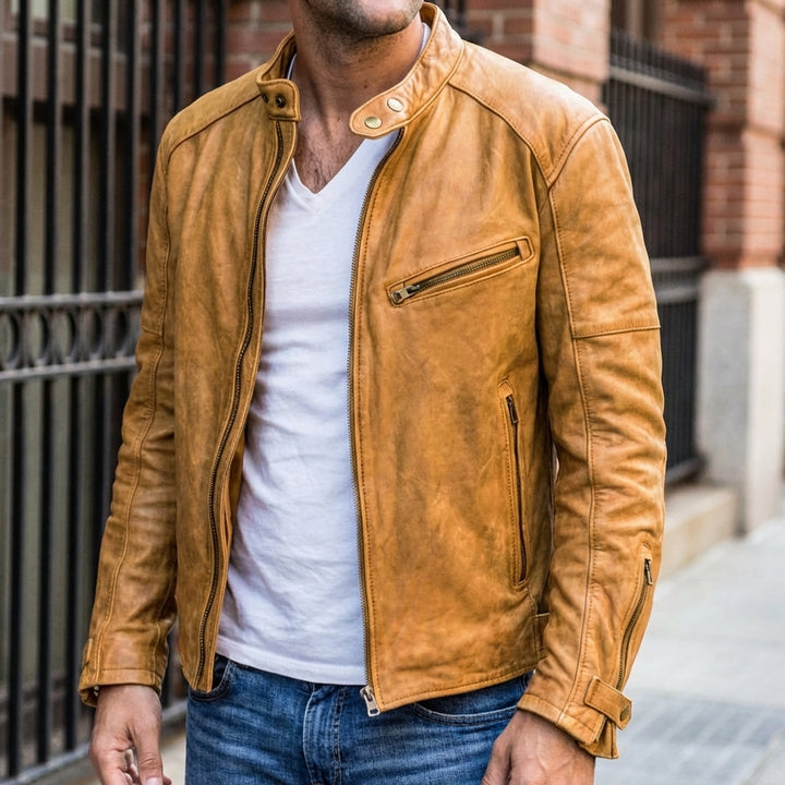 Elegant and Waterproof Leather Jacket for Men