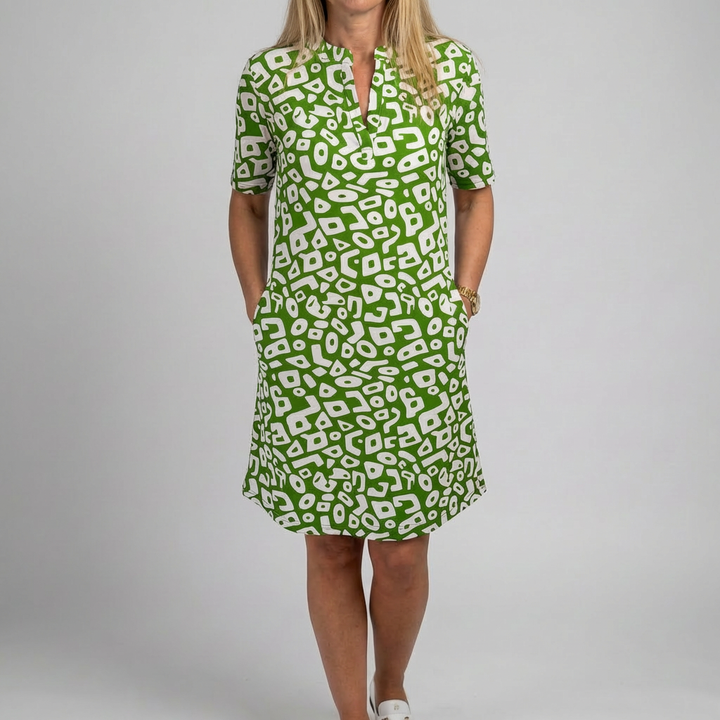Beach Dress with V-Neck and Practical Pockets for Women