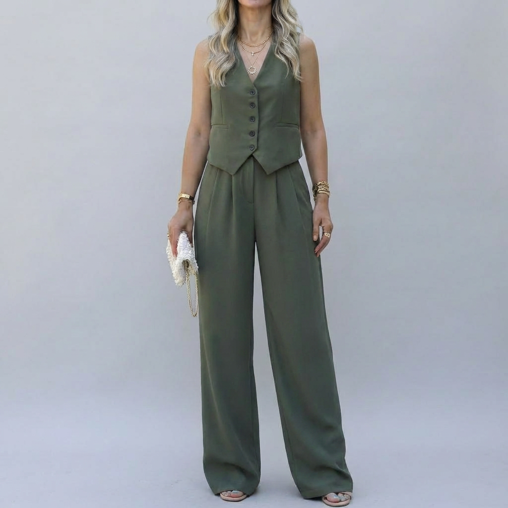 Elegant Sleeveless Blazer Set for Women