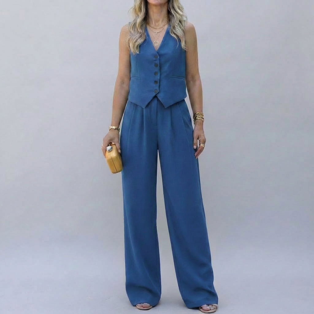 Elegant Sleeveless Blazer Set for Women