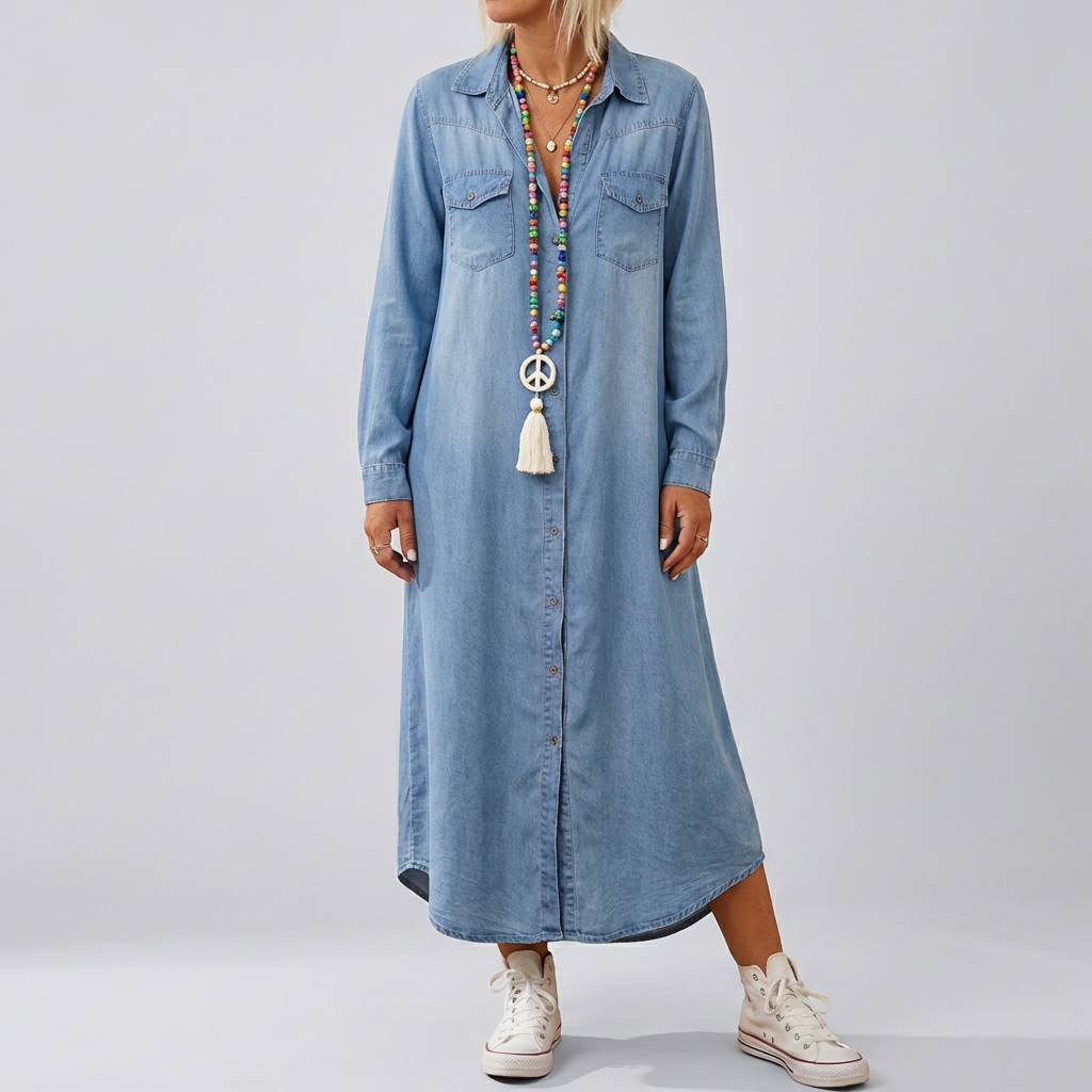 Long Sleeve Denim Dress for Women