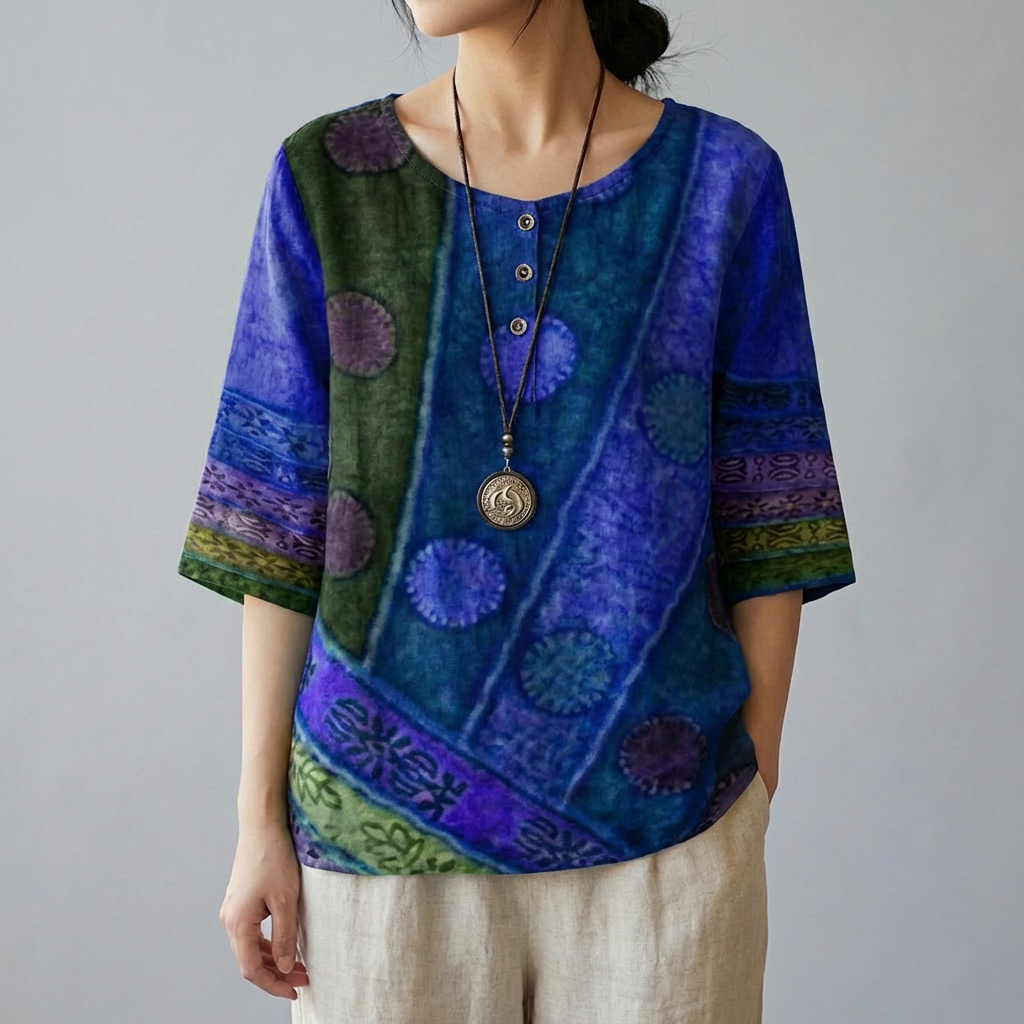 Elegant Round-Neck Top for Women