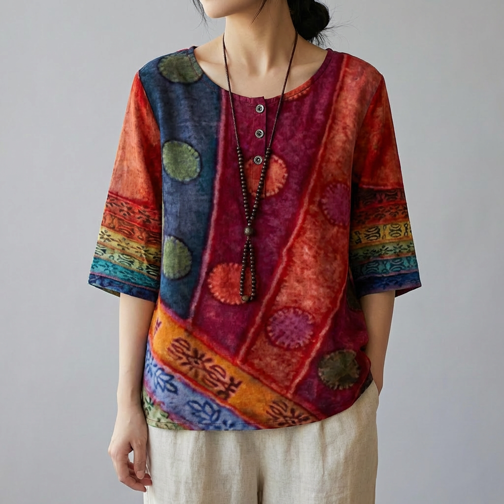 Elegant Round-Neck Top for Women