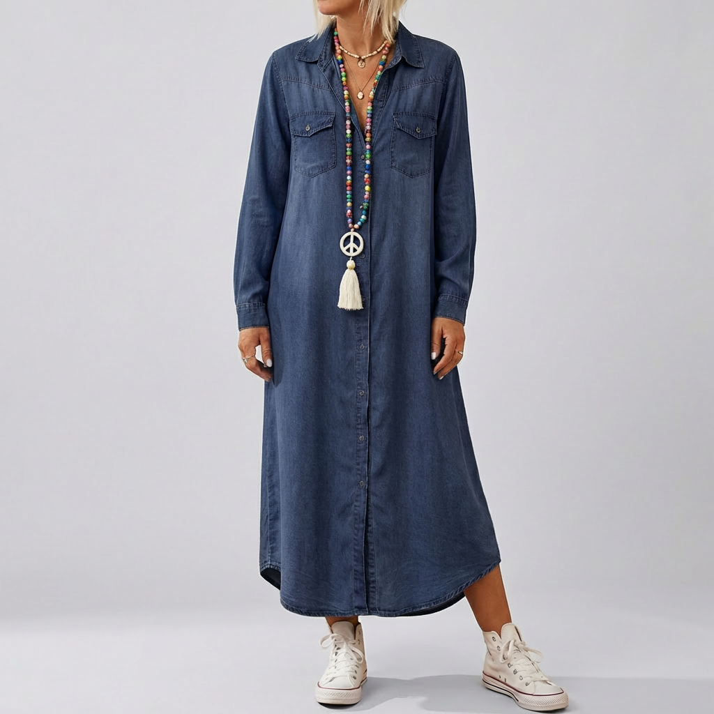Long Sleeve Denim Dress for Women