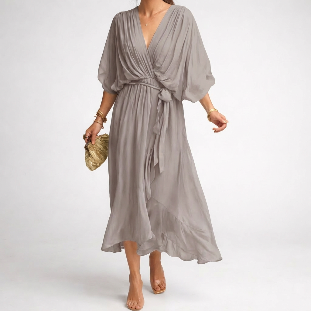 Elegant V-Neck Dress for Women