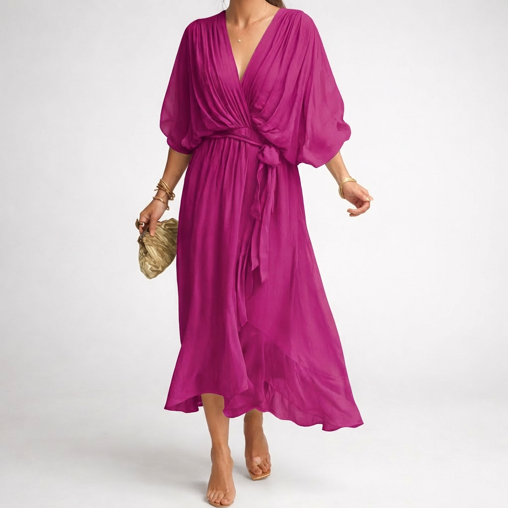 Elegant V-Neck Dress for Women