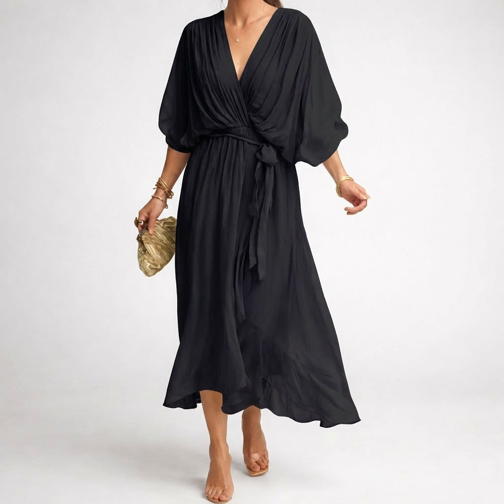 Elegant V-Neck Dress for Women