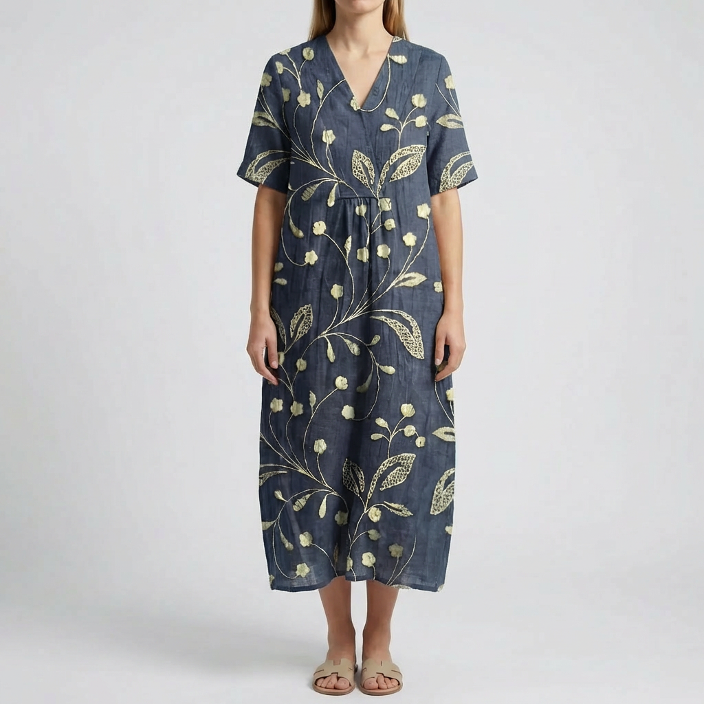 Floral Print Midi-Length Dress
