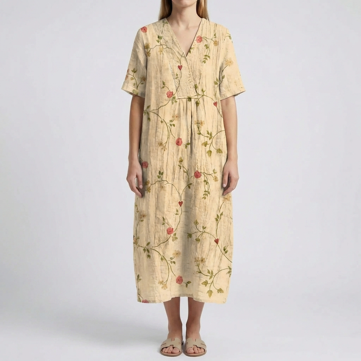 Floral Print Midi-Length Dress