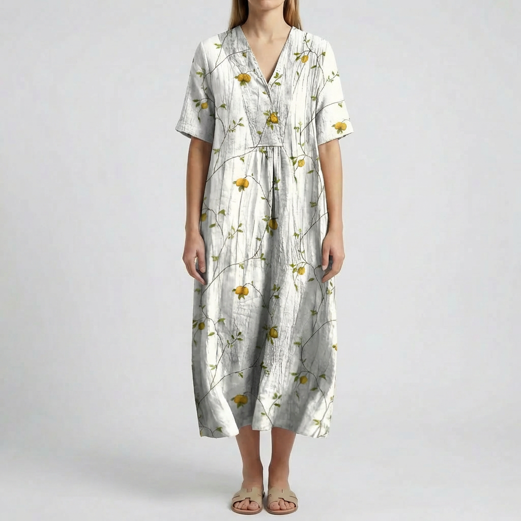 Floral Print Midi-Length Dress