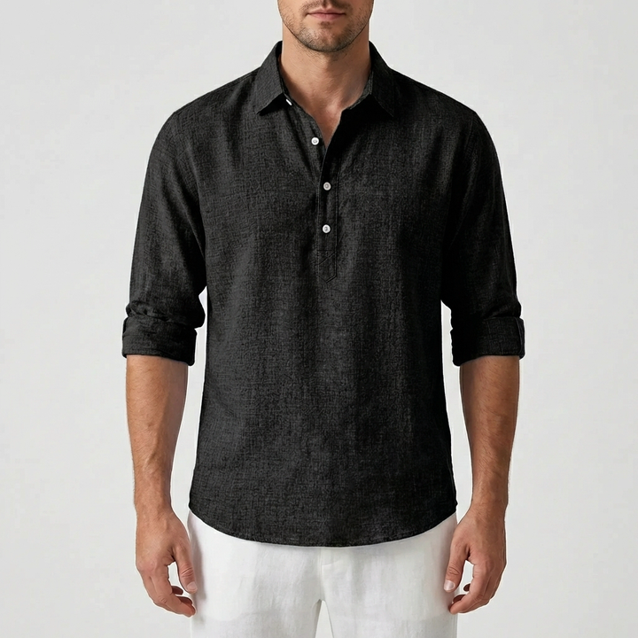 Long Sleeve Collared Pullover Shirt
