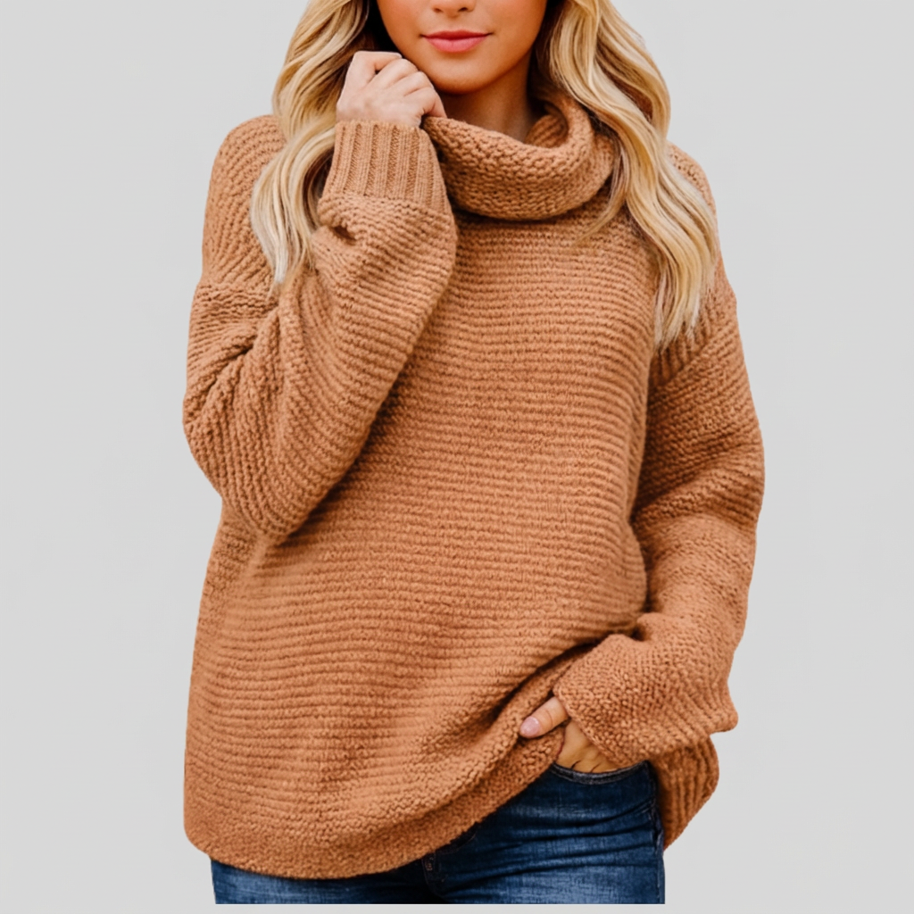 Luxe Knitted Turtleneck Sweater for Women