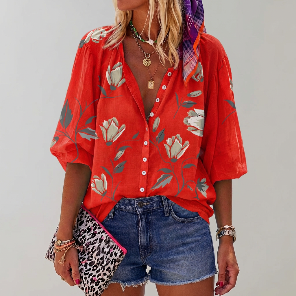 Summer Floral Blouse for Women