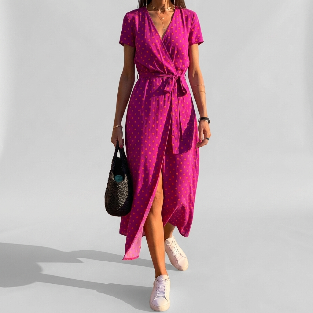 Floral Summer Maxi Dress with Elegant V-Neckline for Women