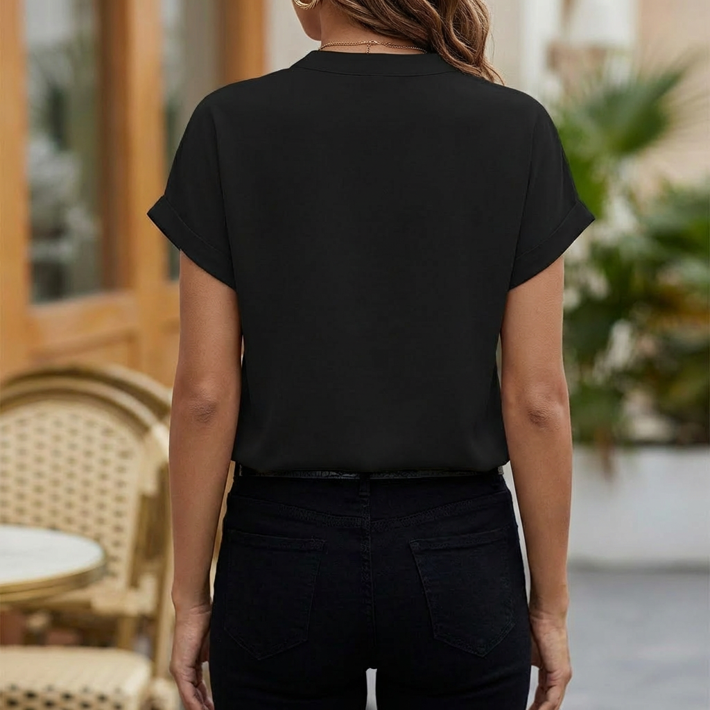Elegant V-Neck Blouse Timeless Charm for Women