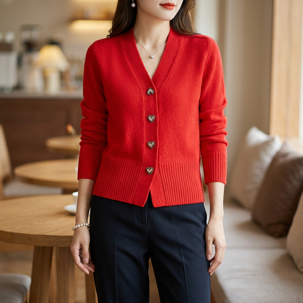 Cozy V Neck Knitted Cardigan for Women